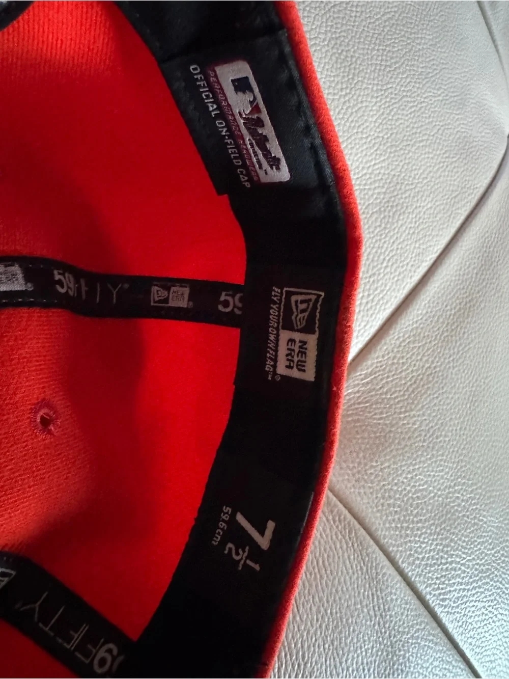 New Era Orange Miami Marlin Logo Baseball Cap Size 7 1/2